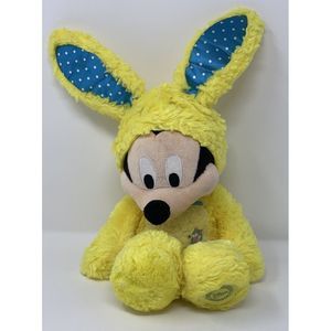 Disney Store Mickey Mouse Easter Bunny Plush Yellow Marshmallow‎ Scented 18 in